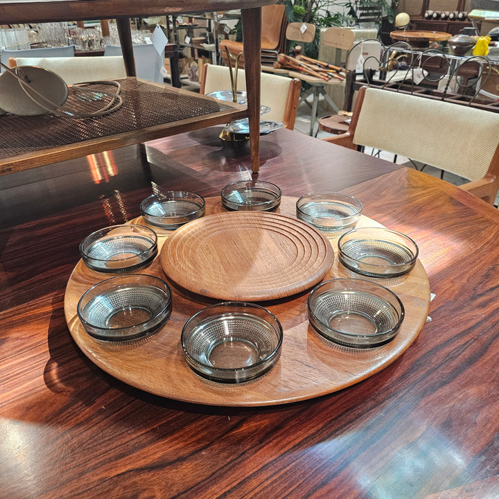 Large Teak Lazy Susan w/ Bowls - Digsmed