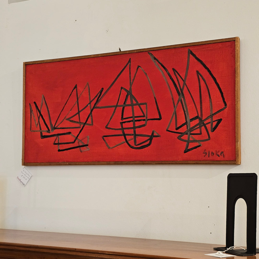 MCM Abstract Painting, Signed Sloka 1966