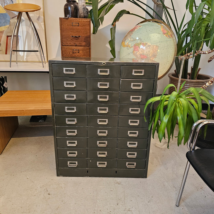 Industrial Green 27-Drawer Parts Cabinet