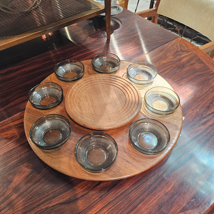 Large Teak Lazy Susan w/ Bowls - Digsmed