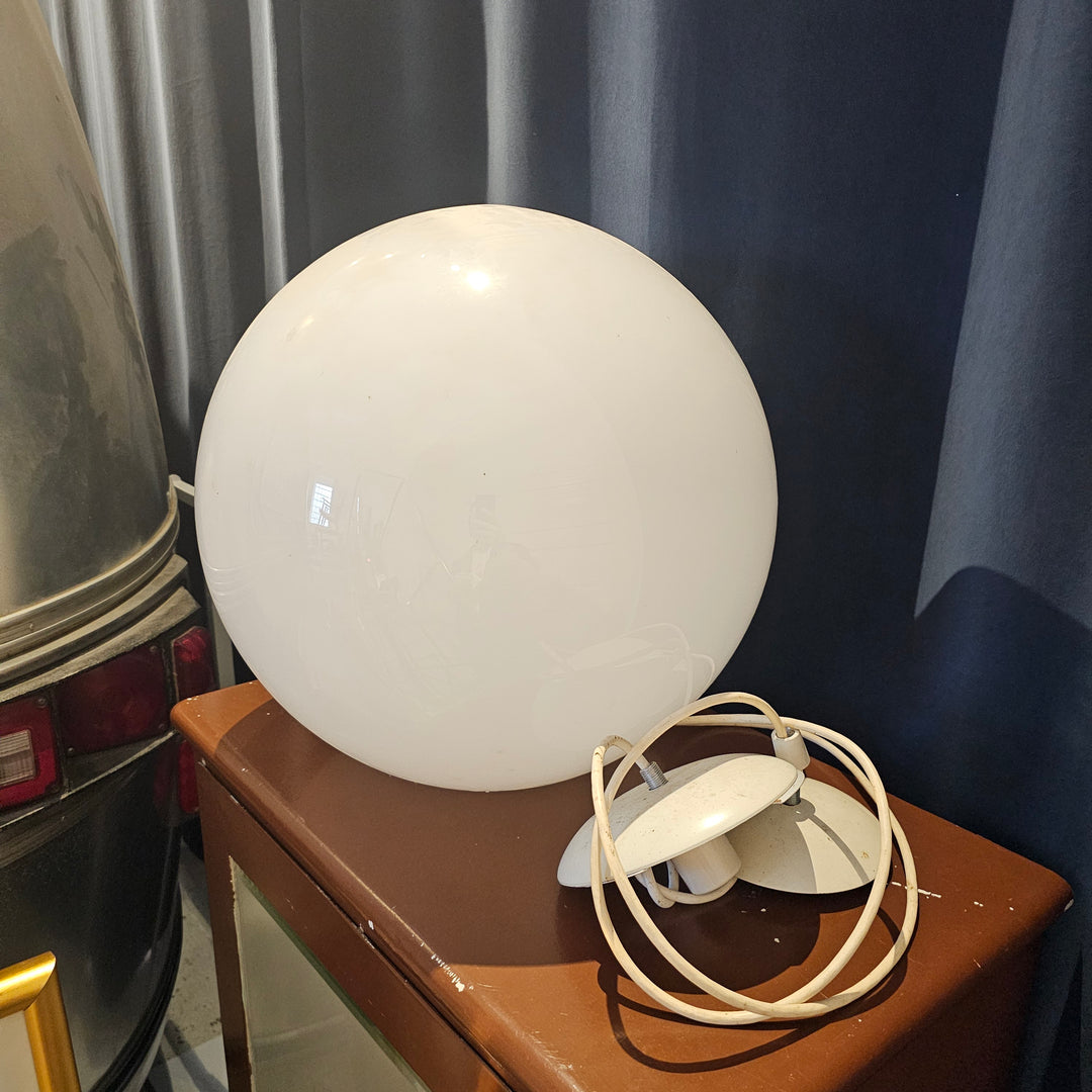 Large MCM White Globe Pendant