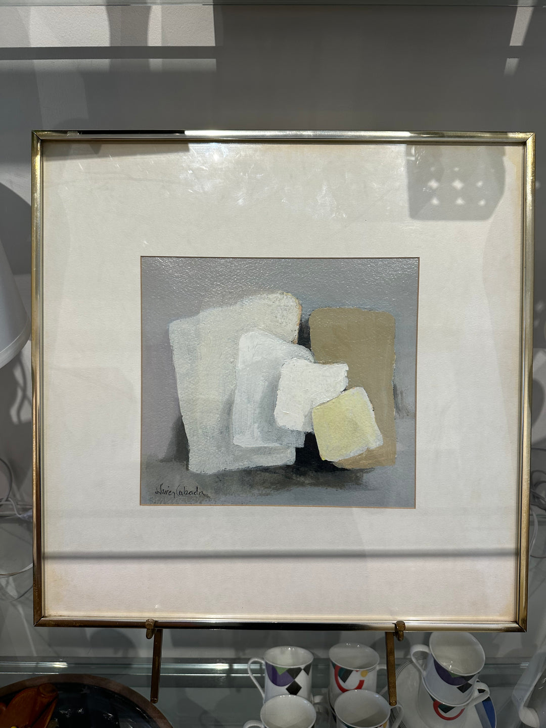 Mid Century Oil on Paper by Javier Cabada