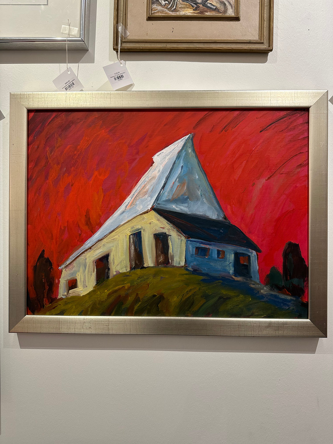 Modernist oil on paper. Unsigned.