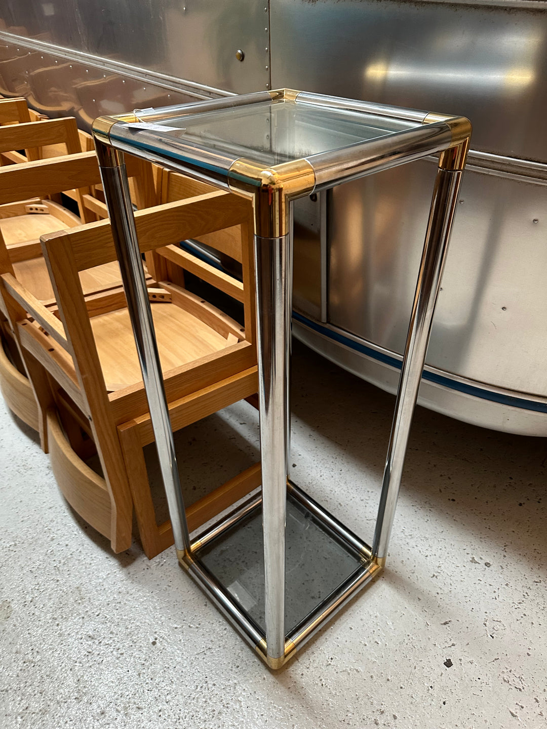 Chrome and Brass Pedestail